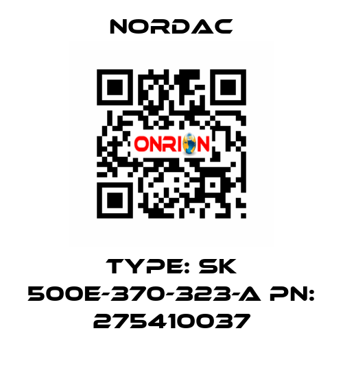 Type: SK 500E-370-323-A PN: 275410037 NORDAC