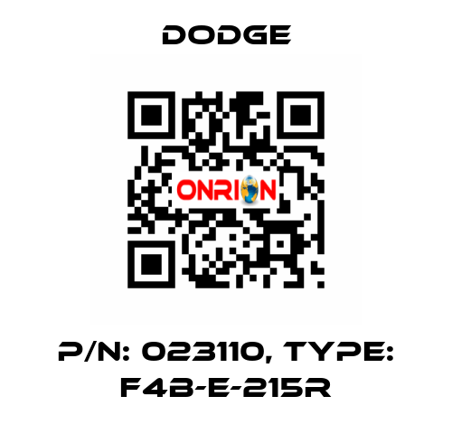 P/N: 023110, Type: F4B-E-215R Dodge