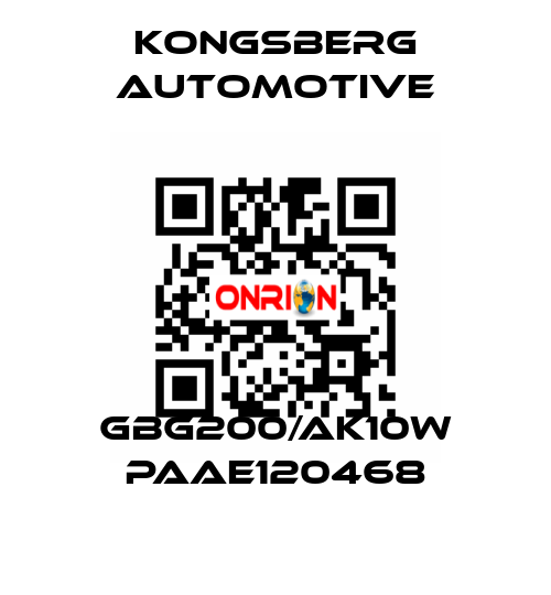 GBG200/AK10W PAAE120468 Kongsberg Automotive