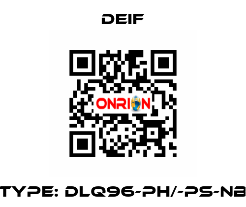 Type: DLQ96-ph/-ps-NB Deif