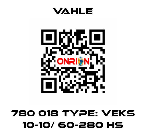 780 018 Type: VEKS 10-10/ 60-280 HS Vahle