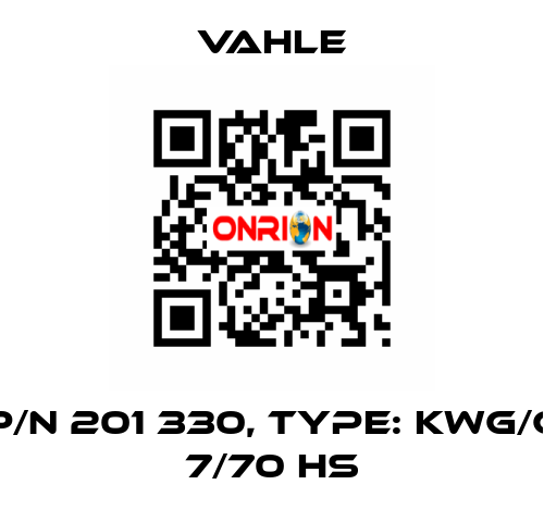 P/N 201 330, Type: KWG/G 7/70 HS Vahle