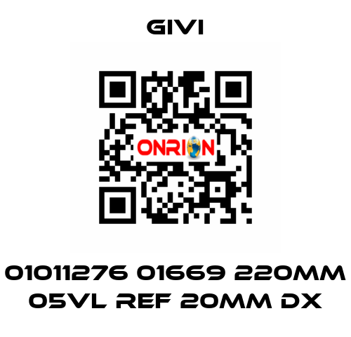 01011276 01669 220mm 05VL REF 20mm DX Givi