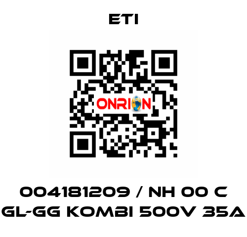 004181209 / NH 00 C gL-gG KOMBI 500V 35A Eti