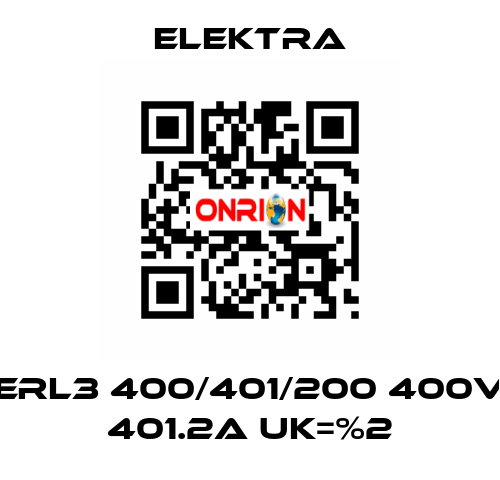 ERL3 400/401/200 400V 401.2A Uk=%2 ELEKTRA