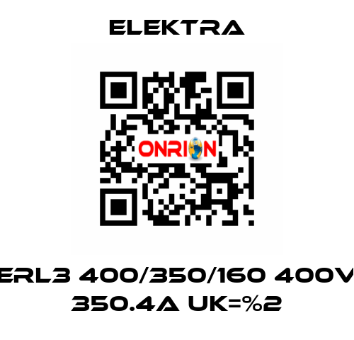 ERL3 400/350/160 400V 350.4A Uk=%2 ELEKTRA