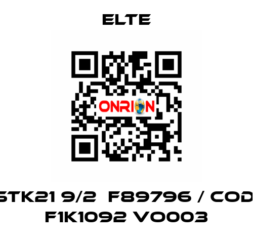 STK21 9/2  F89796 / cod: F1K1092 VO003 Elte