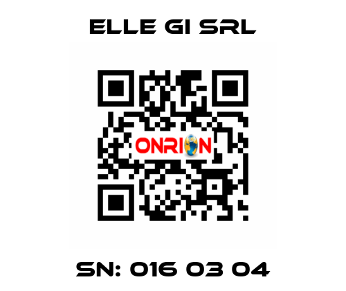 SN: 016 03 04 ELLE GI SRL