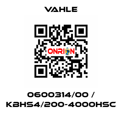 0600314/00 / KBHS4/200-4000HSC Vahle