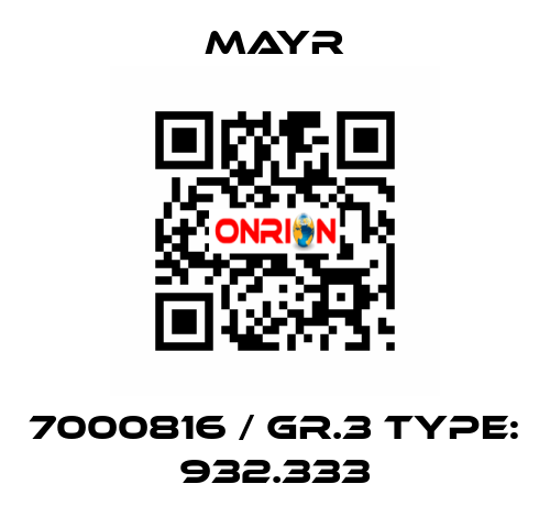 7000816 / Gr.3 Type: 932.333 Mayr