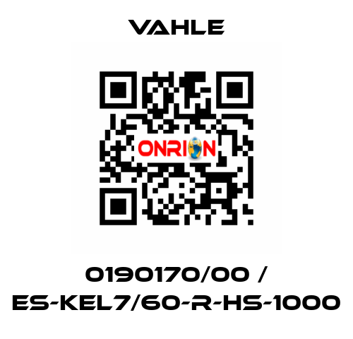 0190170/00 / ES-KEL7/60-R-HS-1000 Vahle