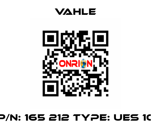 P/N: 165 212 Type: UES 10 Vahle