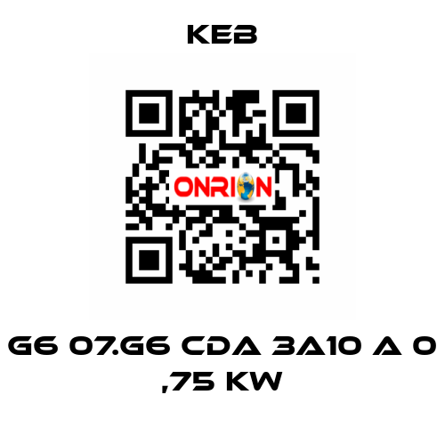 G6 07.G6 CDA 3a10 A 0 ,75 KW KEB