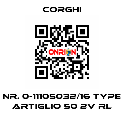 Nr. 0-11105032/16 Type ARTIGLIO 50 2V RL Corghi