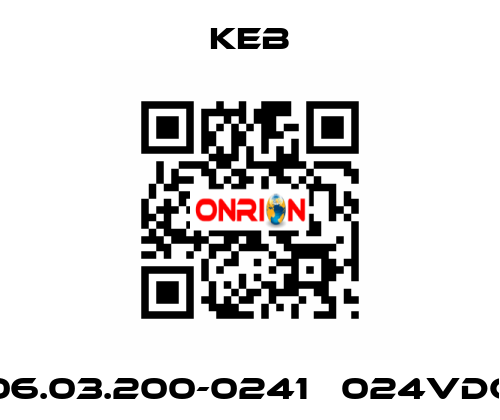 06.03.200-0241   024VDC KEB