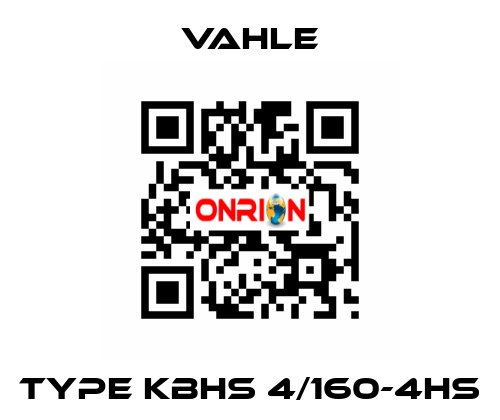 TYPE KBHS 4/160-4HS Vahle