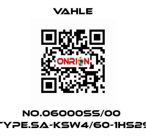 No.06000SS/00  Type.SA-KSW4/60-1HS29 Vahle