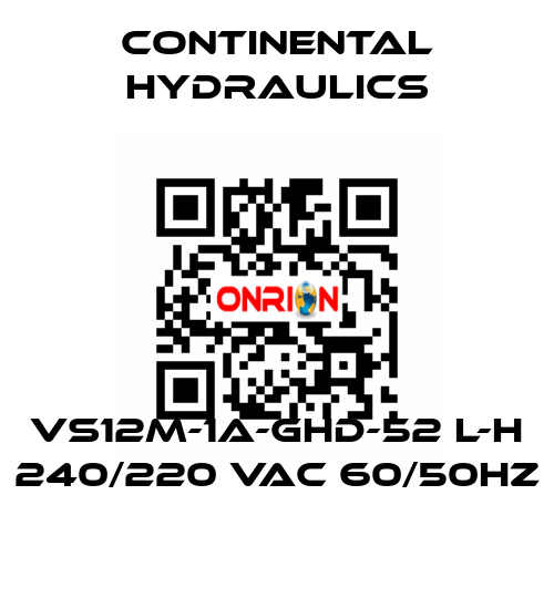 VS12M-1A-GHD-52 L-H 240/220 VAC 60/50HZ Continental Hydraulics