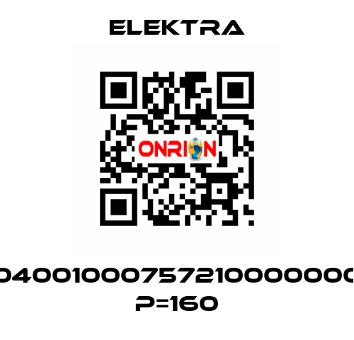 04001000757210000000 P=160 ELEKTRA