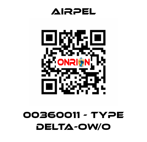 00360011 - Type DELTA-OW/O Airpel