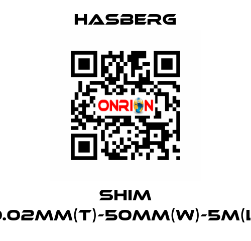 SHIM 0.02MM(T)-50MM(W)-5M(L) Hasberg