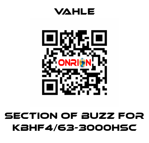 section of buzz for KBHF4/63-3000HSC Vahle