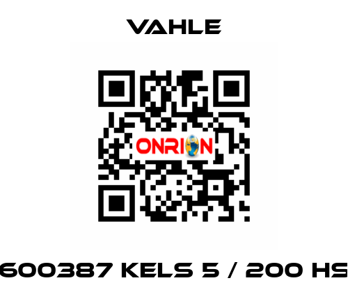 600387 KELS 5 / 200 HS Vahle