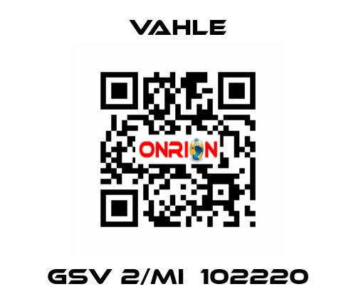 GSV 2/MI  102220 Vahle