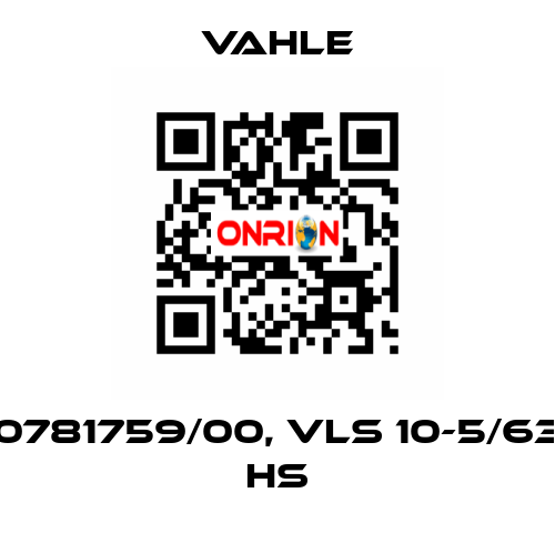 0781759/00, VLS 10-5/63 HS Vahle