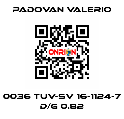 0036 TUV-SV 16-1124-7 D/G 0.82 PADOVAN VALERIO