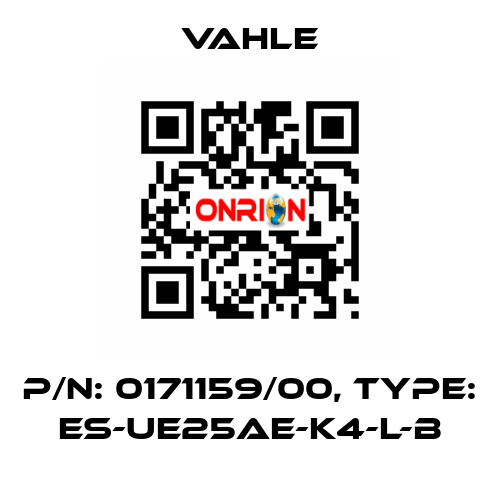 P/n: 0171159/00, Type: ES-UE25AE-K4-L-B Vahle