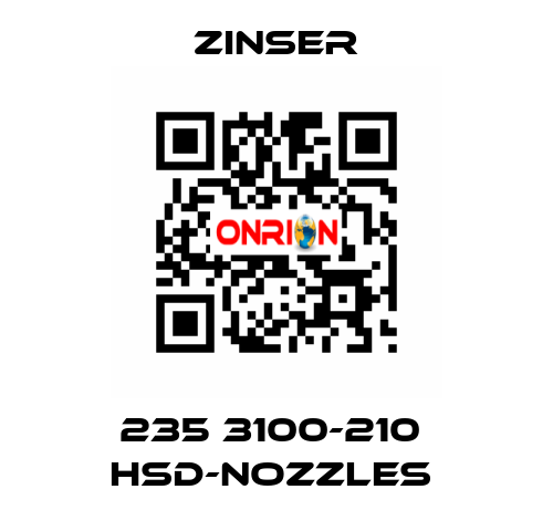 235 3100-210  HSD-nozzles  Zinser