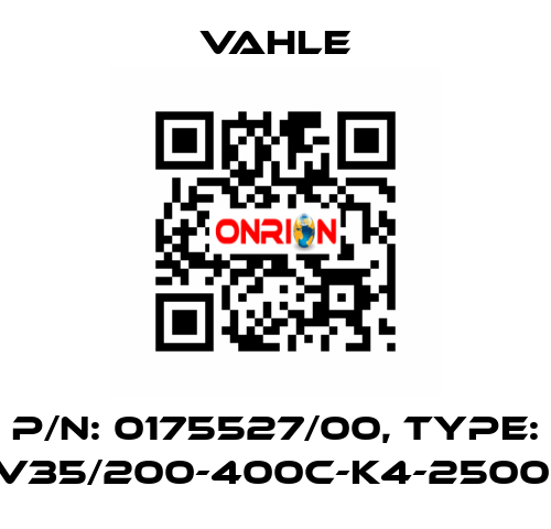 P/n: 0175527/00, Type: DT-UDV35/200-400C-K4-2500PH-BA Vahle