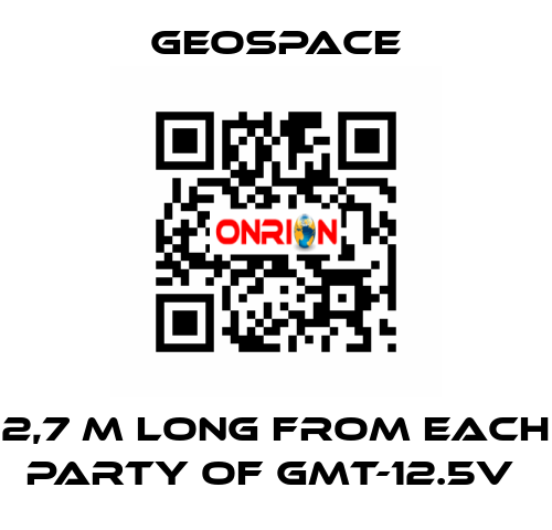 2,7 M LONG FROM EACH PARTY OF GMT-12.5V  GeoSpace