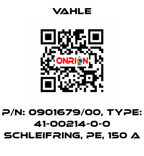 P/n: 0901679/00, Type: 41-00214-0-0 SCHLEIFRING, PE, 150 A Vahle