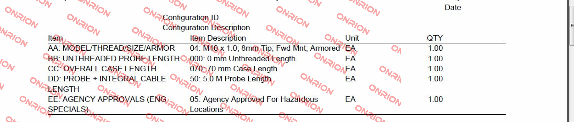 MX8030-04-000-070-50-05 Metrix