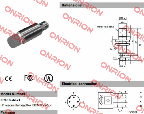 p/n: 121115, Type: IPH-18GM-V1 Pepperl-Fuchs