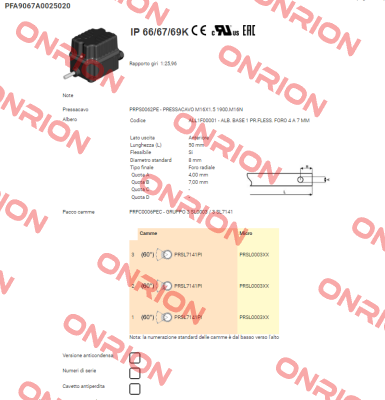 PFA9067A0025020 Ter Tecno Elettrica Ravasi