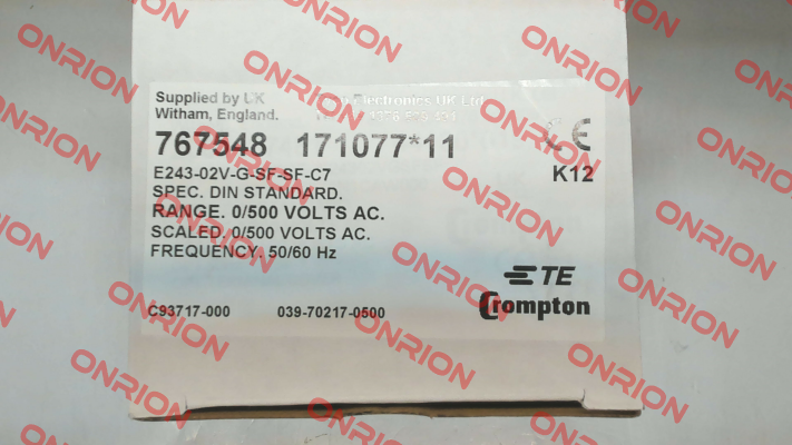 039-70217-0500 CROMPTON INSTRUMENTS (TE Connectivity)