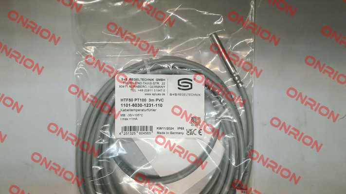 1101-6030-1231-110 / THERMASGARD® HTF50 Pt100 PVC 3M S+S REGELTECHNIK