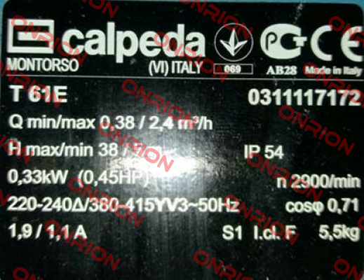 Т 61Е (70020021000) Calpeda