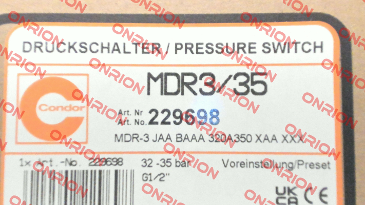 229698 / MDR 3/35 / MDR-3 JAA BAAA 320A350 XAA XXX Condor