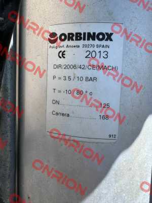 DIR/2006/42/CE(MACH) DN 125 Orbinox