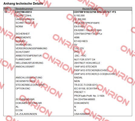 CDH75M-00013 TR Electronic