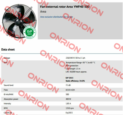 YWF4E-500 (VENT-RE-AXIAL-ASP-D500-4P-1PH AREA   ERP2015)  Weiguang