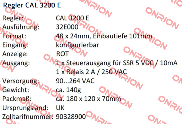 CAL32E000  Cal Controls