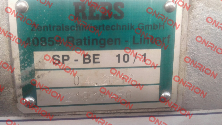 SP-BE 10  Rebs Zentralschmiertechnik