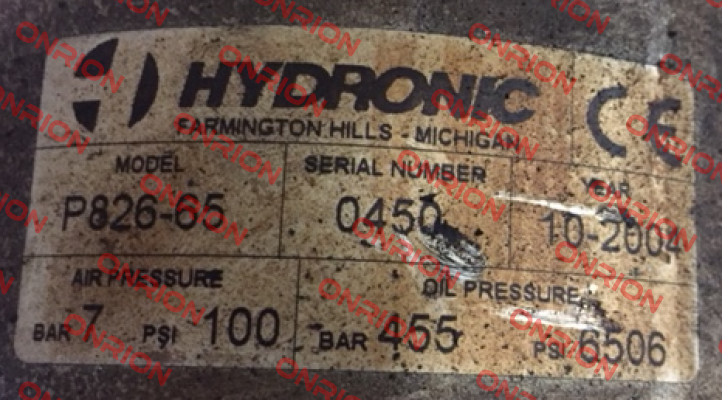 P826-65 S/N:0450  Hydronic