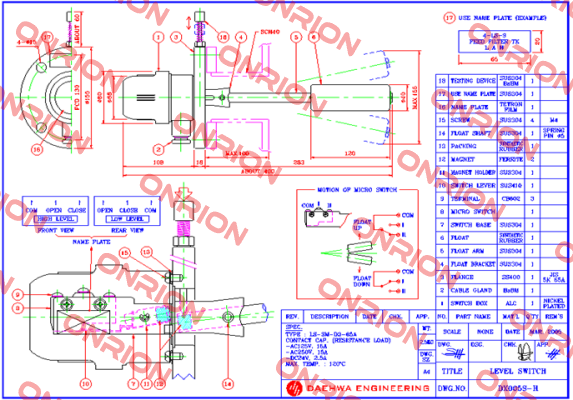 LS-SM-D3-65A (Dwg No. :  DX005S-H)  Daehwa