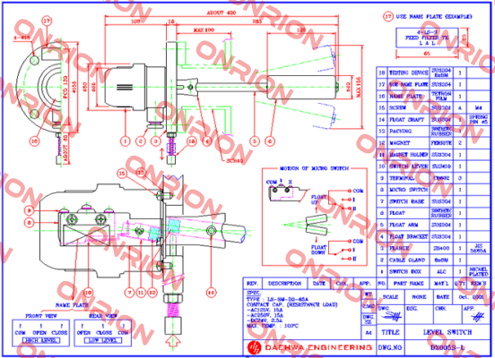 LS-SM-D3-65A (Dwg No. :  DX005S-L) Daehwa